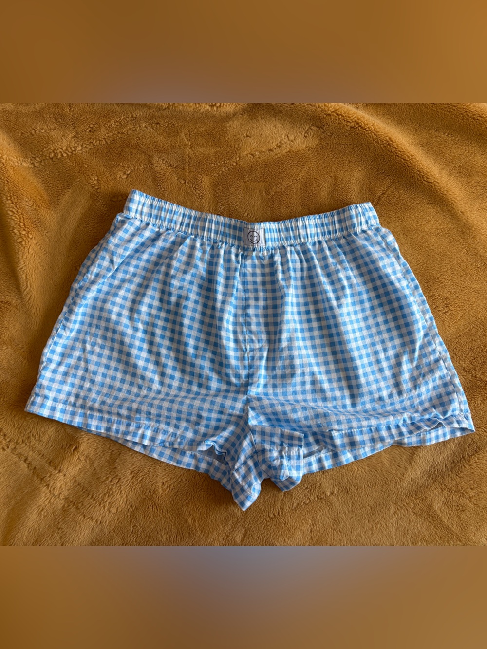Blue and White Gingham Boxer Shorts